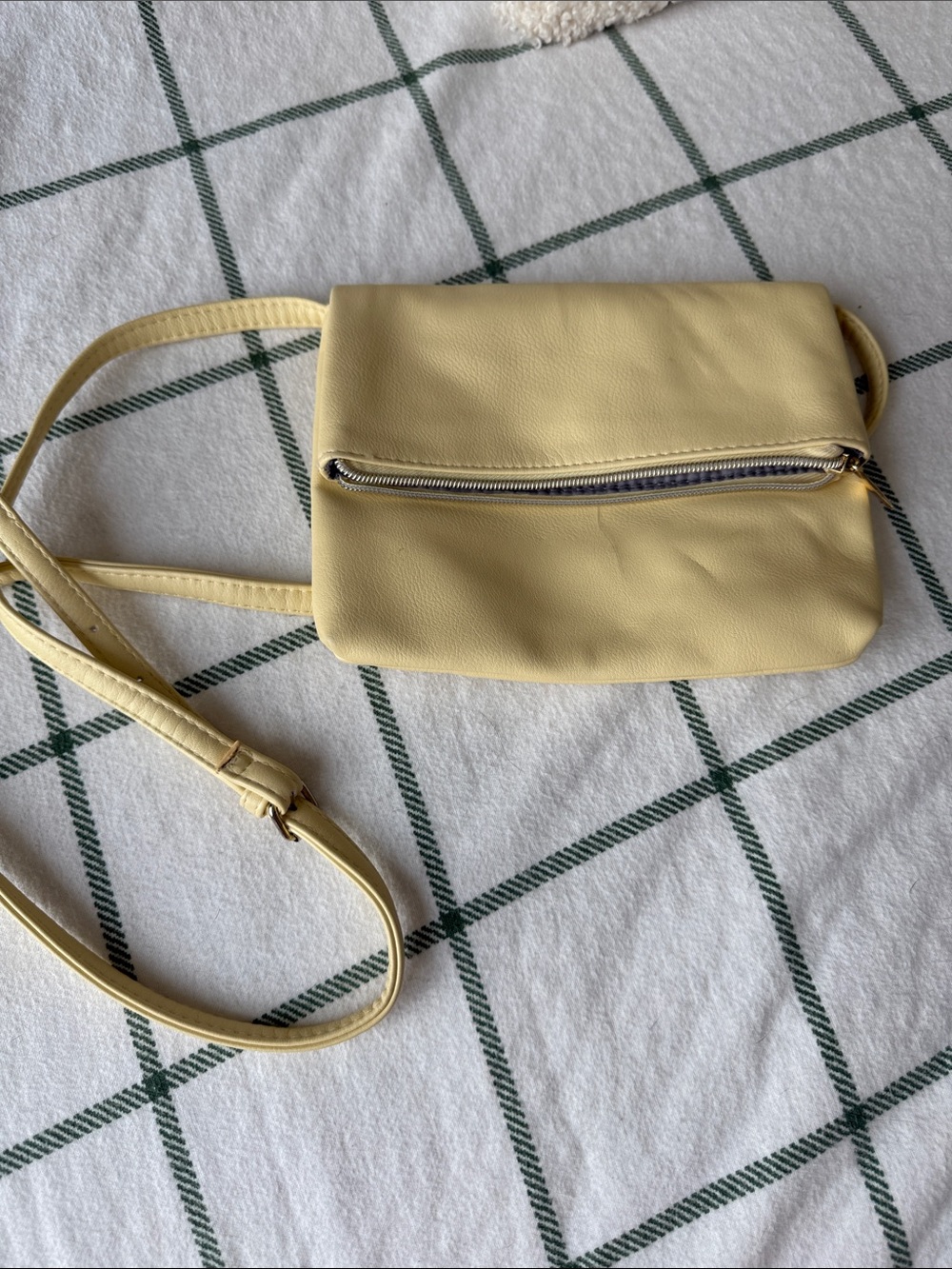 wild fable Pale Yellow Crossbody Bag with Front Zip